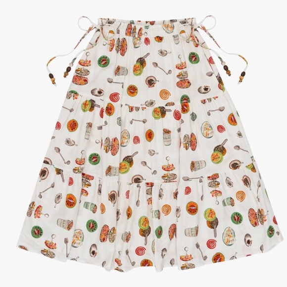 NWT Lisa Says Gah Andre Skirt Caviar Dreams Linen White Size Medium Brand New - Picture 4 of 11